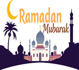 Ramadan  mubarak vector art illustration for greetings, print, digital designs, posters, cards and more.