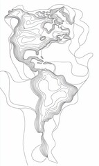 Abstract topographic map of the Americas