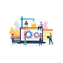 modern teamwork, planning, analytics ,info graphics, 2d illustration, vector