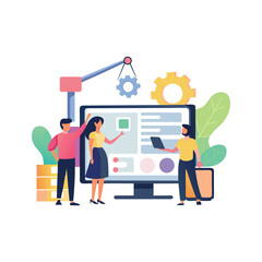 modern teamwork, planning, analytics ,info graphics, 2d illustration, vector