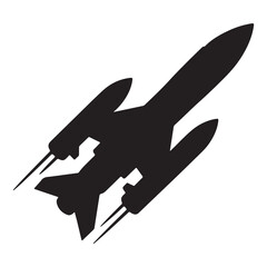 Missile icon. Missile graphic resources for icon, symbol, or sign. Vector icon of rocket missiles for design of war, conflict or military