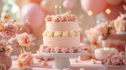 wedding cake with pink roses Magical Birthday Whimsy