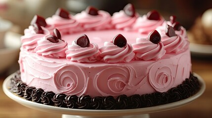 chocolate cake with strawberry Magical Cake Swirls Delight