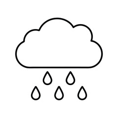Rain cloud line art, Outline Rain cloud 
