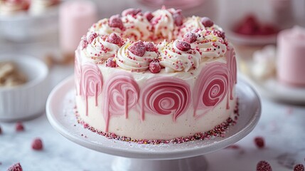 chocolate cake with pink icing Magical Cake Swirls