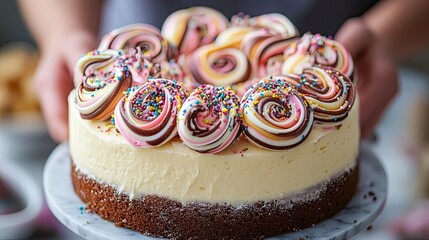 chocolate cake with cream Magical Cake Swirls