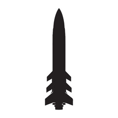 Missile icon. Missile graphic resources for icon, symbol, or sign. Vector icon of rocket missiles for design of war, conflict or military