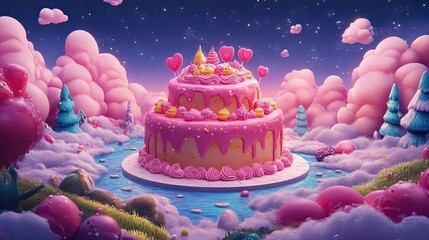 birthday cake with candle Magical Cake Journey