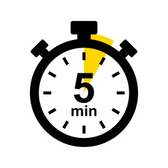 5 minute timer. Stopwatch icon