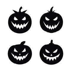 set of halloween pumpkins