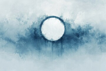 Abstract watercolor painting with a central circle