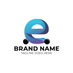 Fototapeta premium Colorful eCommerce logo design flat vector illustration