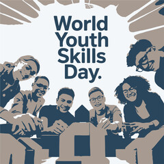 Obraz premium World Youth Skills Day Banner Design – Celebrate Youth Empowerment and Skill Development