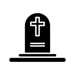 Fototapeta premium Tombstone icon, Tombstone linear style sign for mobile concept and web design, Halloween tombstone outline vector icon, vector illustration on white background