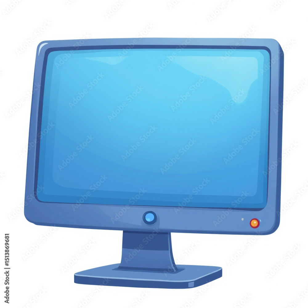 Poster cartoon computer screen isolated on white background perfect for web design and animations