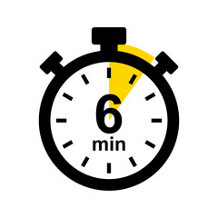 6 minute timer. Stopwatch icon