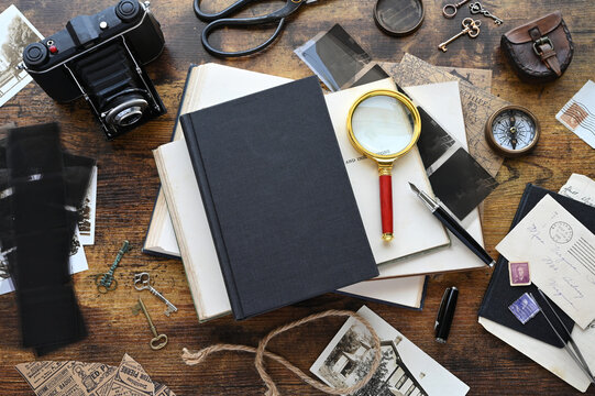 Book Cover Mock Up Vintage Mystery Book concept