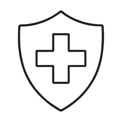 Medical Shield Icon: Healthcare Protection and Safety Symbol