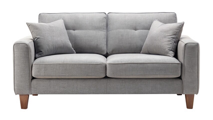 Soft Upholstered Grey Loveseat in Contemporary Space