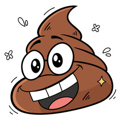 Funny Poo Emoji with Big Eyes and Smile
