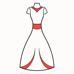 vector illustration of a red dress