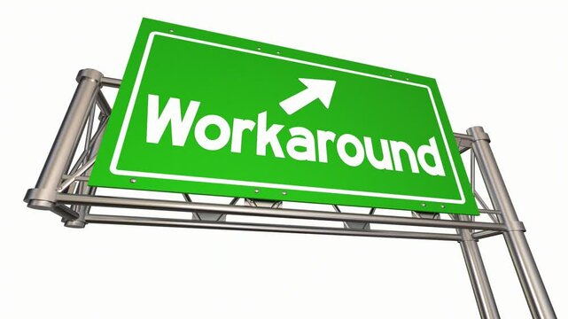 Workaround Freeway Road Sign Stopgap Temporary Fix Solution 3d Animation