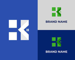 Modern Abstract vector logo combines house and the letter H