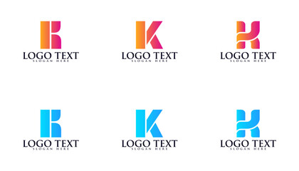 Modern Abstract vector logo combines house and the letter k  logo design. k logo, gradient logo,  k, 