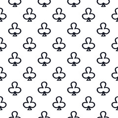 Card suit clubs seamless pattern background Doodle cartoon design for textile Hand drawn ink black geometric style Fashion print for clothes greeting invitation card flyer banner poster paper cover ad