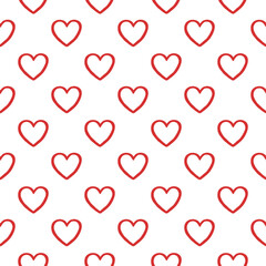 Card suit heart seamless pattern background Doodle cartoon design for textile Hand drawn ink Romantic red style Fashion print for clothes greeting invitation card flyer banner poster paper cover ad