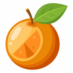 Orange Citrus Fruit with Exposed Slice Vector Icon