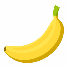 Yellow Banana Fruit Vector Icon Illustration