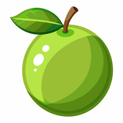 green apple with leaf