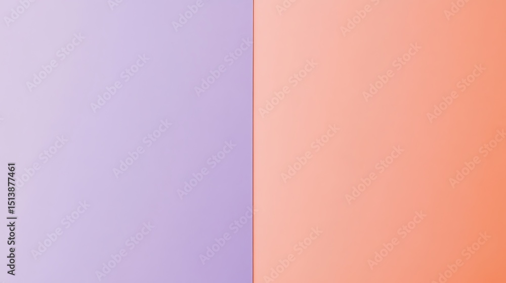 Poster a minimalistic background blending lavender and coral orange in two distinct large blocks