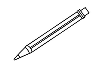Simple black and white outline illustration of a classic mechanical pencil for education