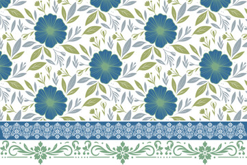 single line rose border, seamless floral textile print, wrapping paper hand drawn design, trendy cotton flower texture, fashion sketch pattern

