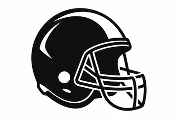 Classic black football helmet illustration with transparent background for various designs