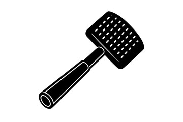 Illustration of a pet grooming brush in clean black and white style