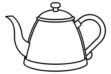 Outline illustration of a classic teapot suitable for various design applications