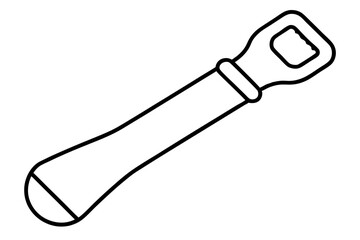 Simple minimalist bottle opener icon design on white background with transparency