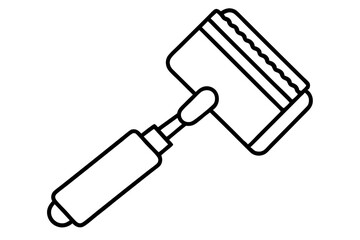 Simple outline illustration of a paint roller suitable for various design projects.