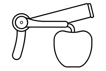 Stylized apple with a spray device on a transparent background vector illustration