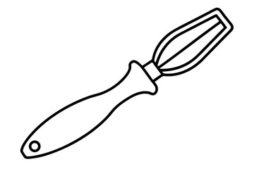 Obraz premium Vector illustration of a simple line art citrus zester kitchen utensil on white