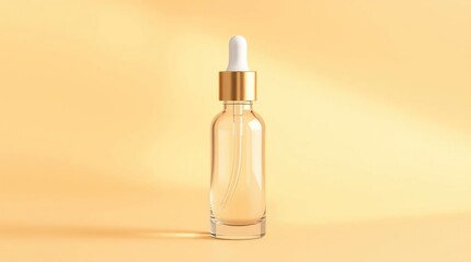 Luxury Glass Dropper Bottle with Golden Cap Elegant Packaging Design