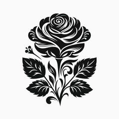 
Rose Vector Black White Stencil Art Tattoo Design21