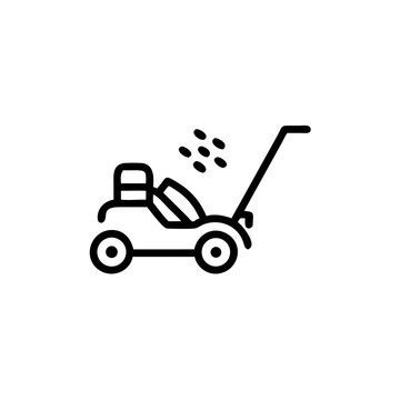 lawn mower cutting grass outline clip art preview