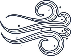 Fototapeta premium Abstract air flow swirl illustration wind breeze curved lines, dynamic movement, weather concept design