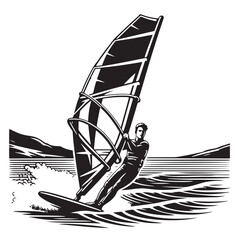 Man surfing on waves image vector