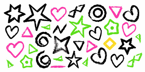 Punk doodle hand-drawn vector, Grunge graffiti, Chalk bg,