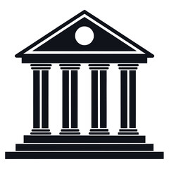 Library museum column icon vector stroke, line bank building sign simple minimal, solid university institute symbol linear outline logo pictogram, law court government house office image clip art